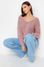 Long Tall Sally Pink Pointelle Jumper - Image 4 of 4