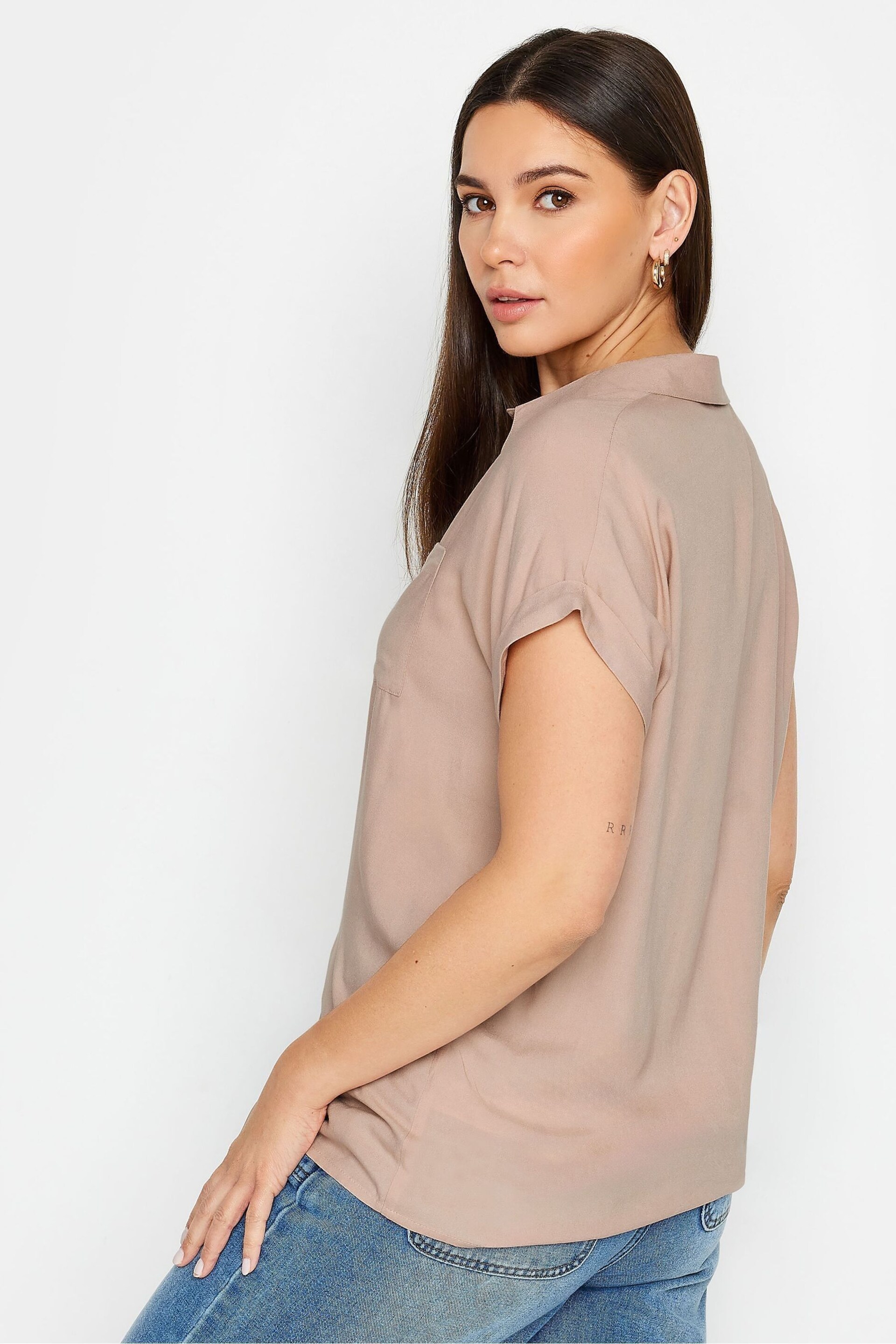 Long Tall Sally Blush Pink Tall Short Sleeve Shirt - Image 2 of 4