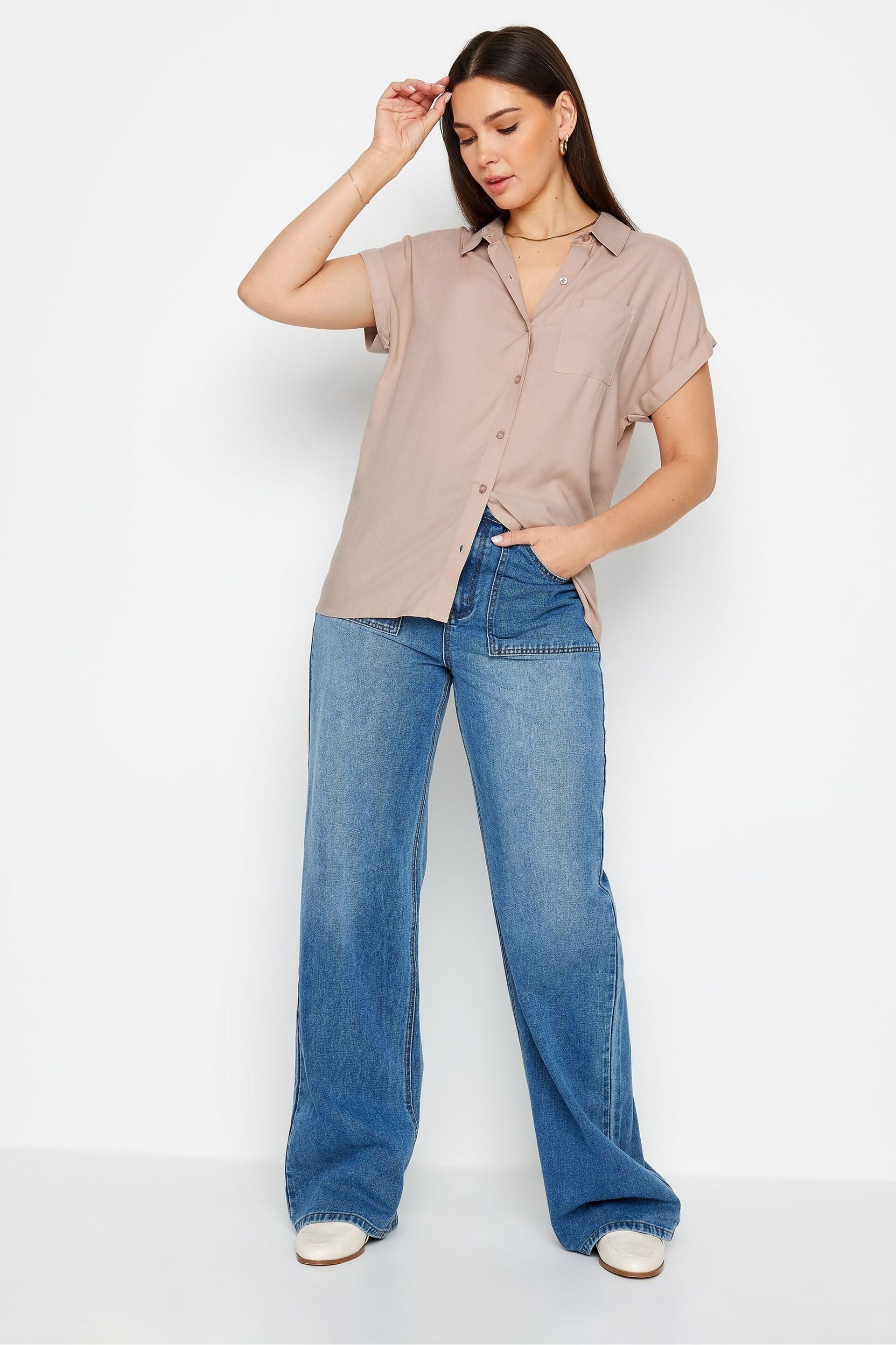 Long Tall Sally Blush Pink Tall Short Sleeve Shirt - Image 4 of 4