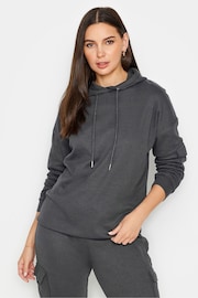 Long Tall Sally Grey Tall Ribbed Cargo Hoodie - Image 1 of 4