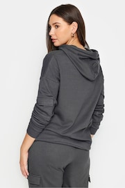 Long Tall Sally Grey Tall Ribbed Cargo Hoodie - Image 3 of 4