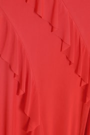 Quiz Red Mesh Strappy Ruffle Maxi Dress - Image 4 of 4