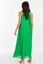 Quiz Green Pleated Chiffon Key Hole Neck Detail Midaxi Dress - Image 2 of 4