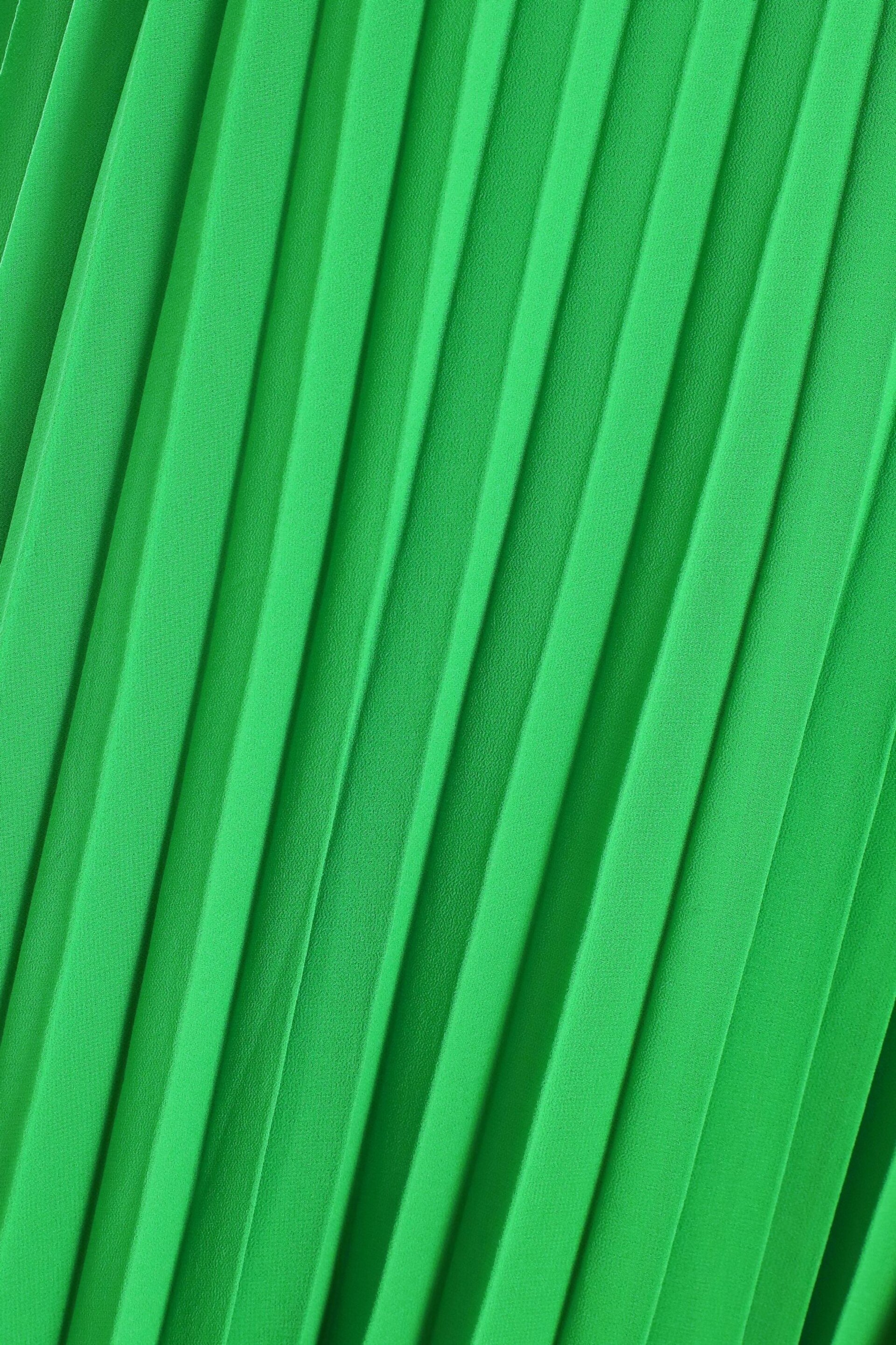 Quiz Green Pleated Chiffon Key Hole Neck Detail Midaxi Dress - Image 4 of 4