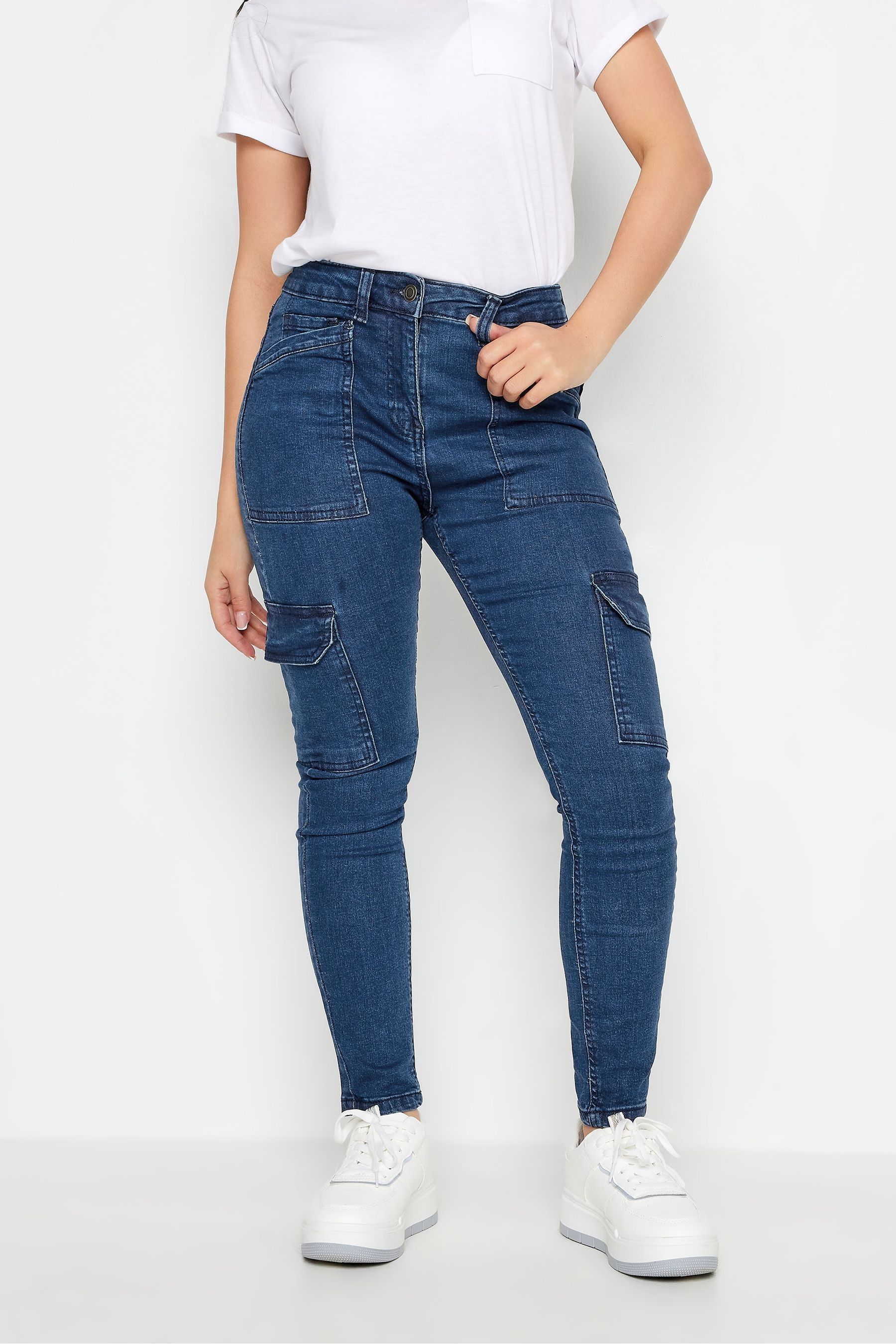 PixieGirl Petite Patch Pocket Skinny Utility Jeans