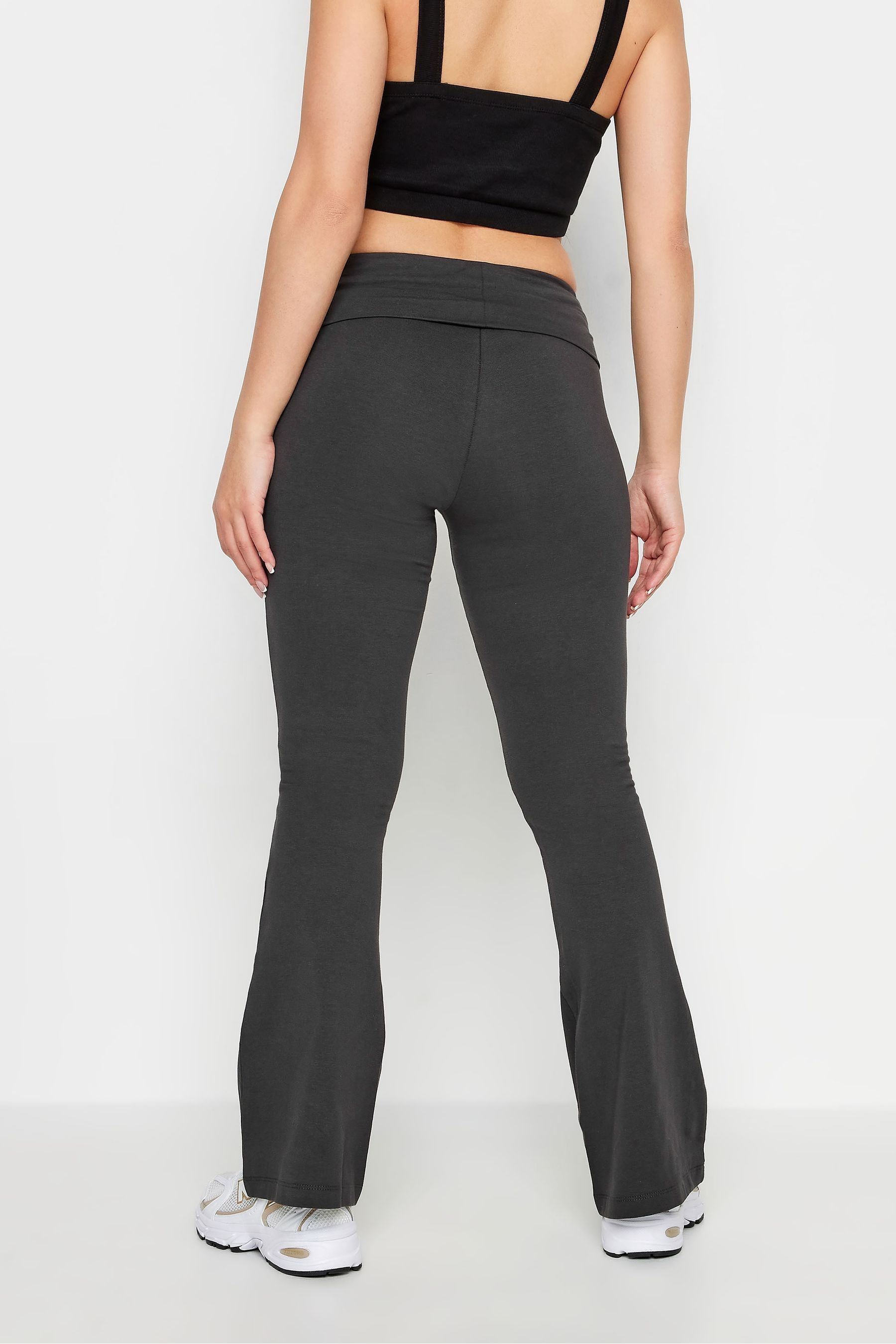 Buy PixieGirl Petite Charcoal Grey Fold Over Waist Flared Leggings from Next USA