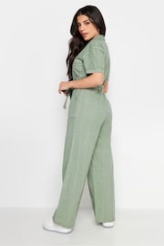 PixieGirl Petite Green Utility Washed Jumpsuit - Image 3 of 4