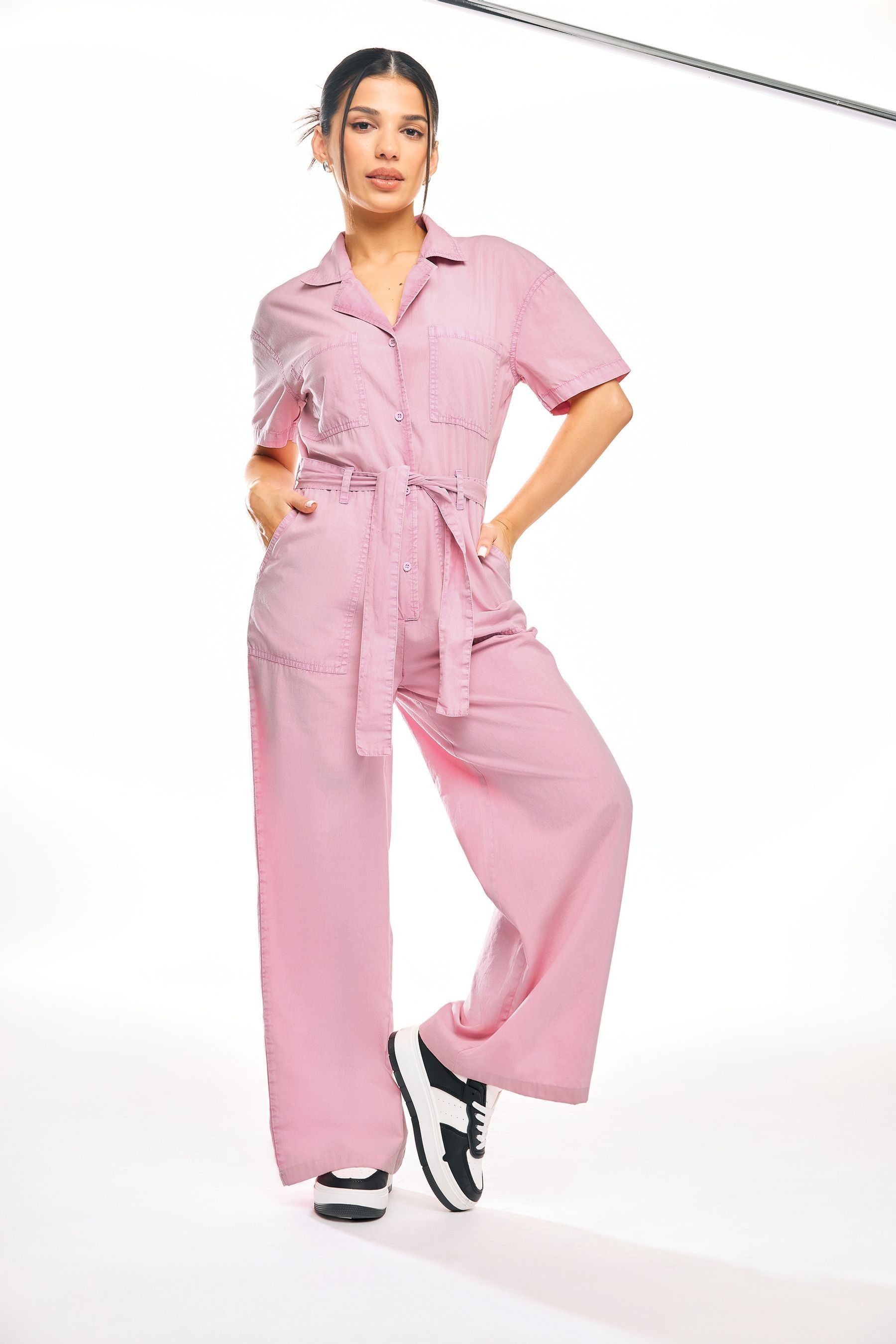 Buy PixieGirl Petite Pink 100 Cotton Utility Washed Jumpsuit from the Next UK online shop