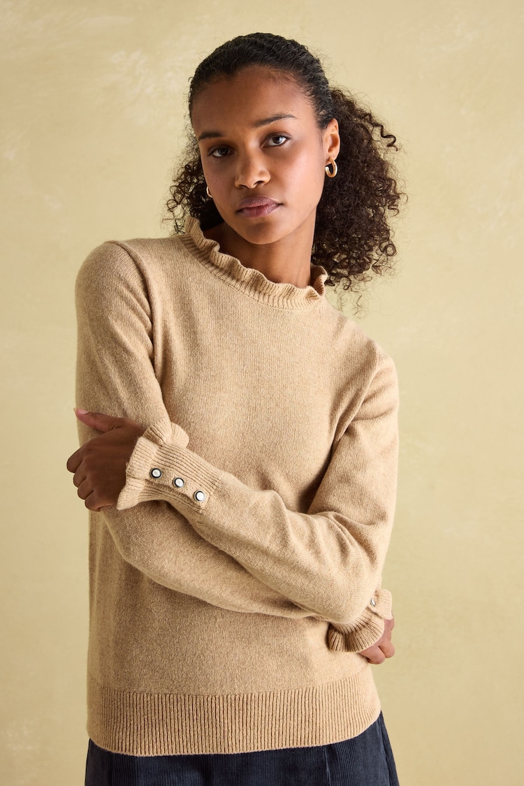 Joules Edith Oat Frill Neck Jumper - Image 2 of 6