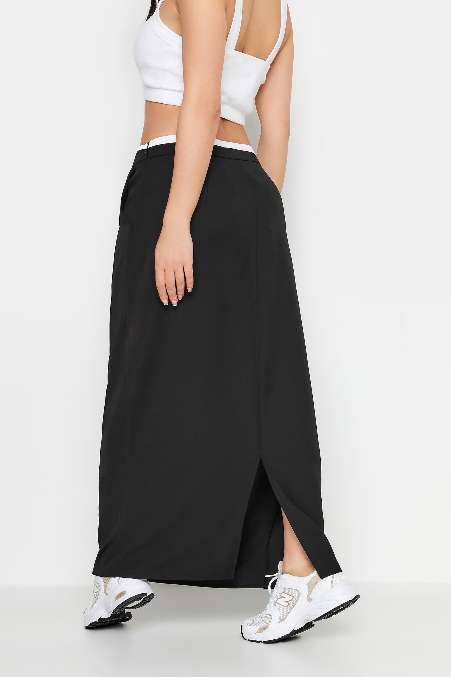PixieGirl Petite Black Contrast Waist Skirt - Image 3 of 3