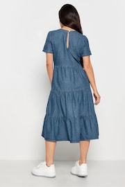 PixieGirl Petite Blue Denim Tiered Dress - Image 3 of 4