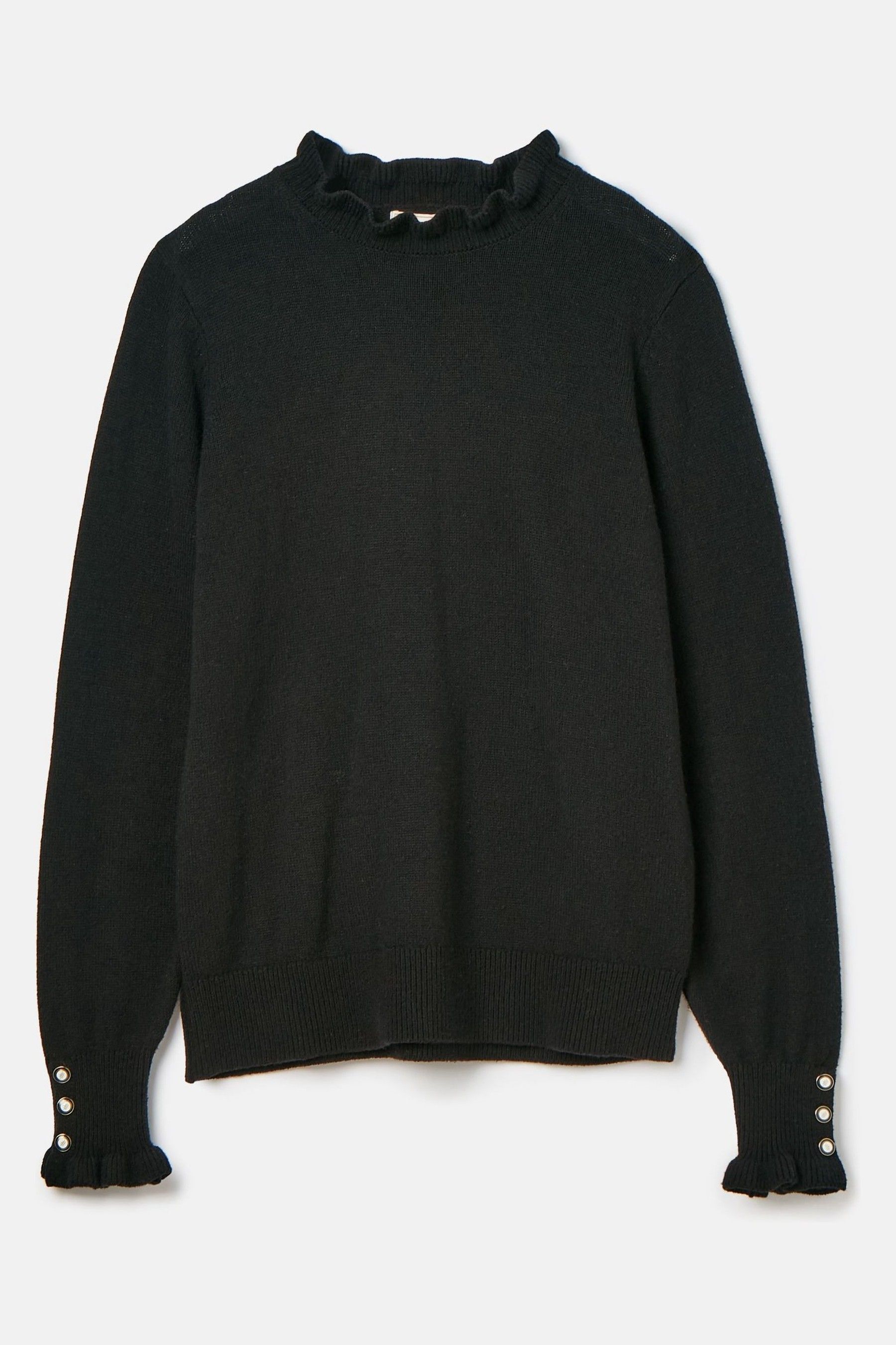 Grey frill neck jumper shop