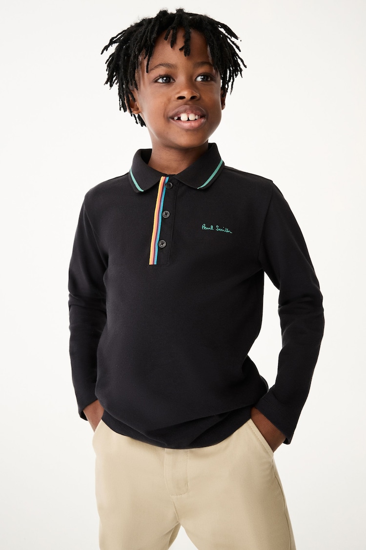 Paul Smith Junior Boys Long Sleeve Signature Polo Shirt - Image 1 of 7