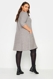 Yours Curve Grey Soft Touch Drape Pocket Dress - Image 2 of 4