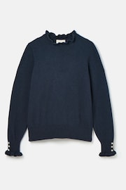 Joules Edith Navy Frill Neck Jumper - Image 6 of 6