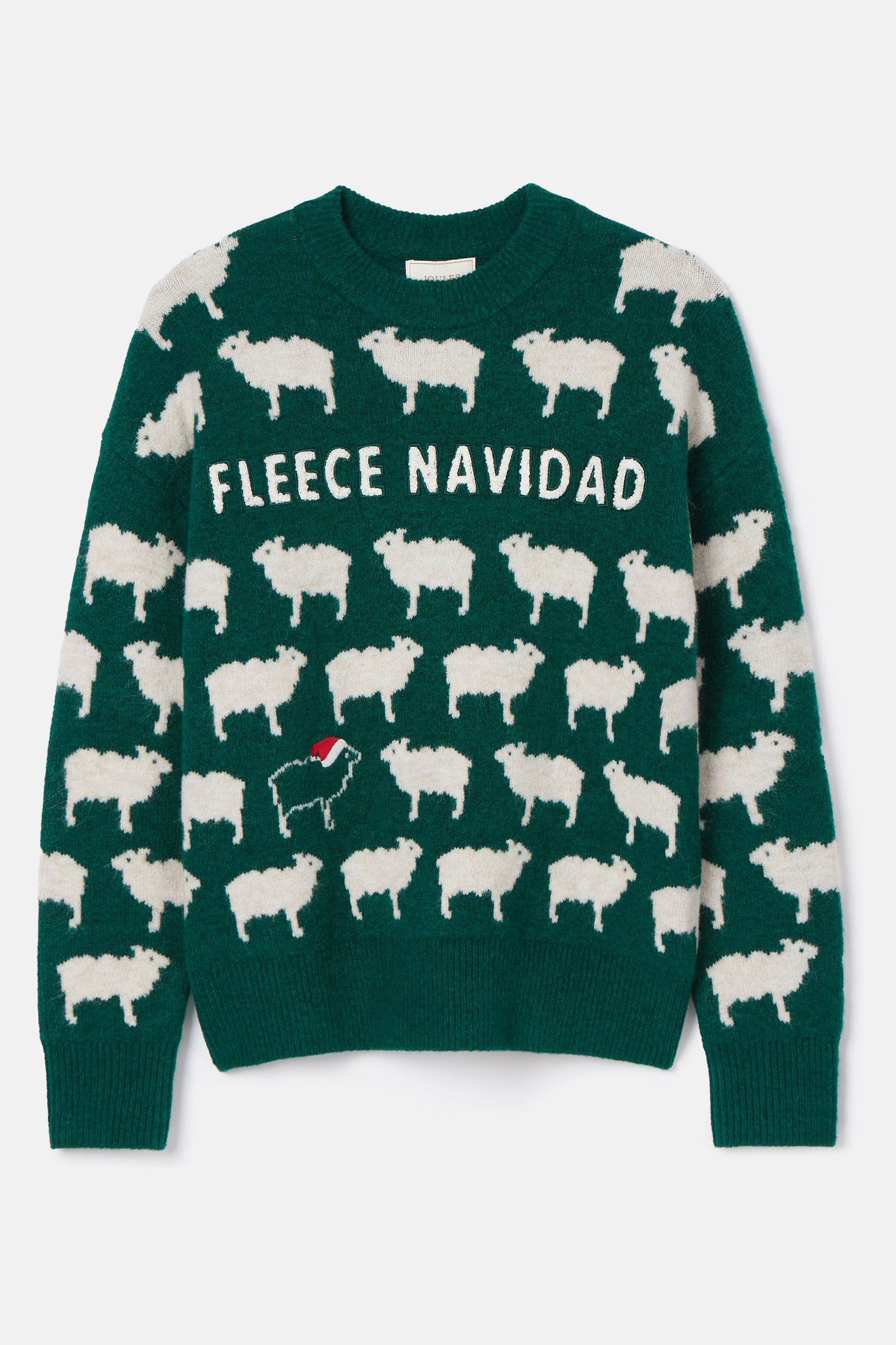 Joules Fleece Navidad Green Christmas Jumper
