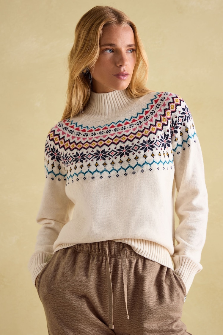 Joules Alba Cream Fair Isle Jumper - Image 1 of 7