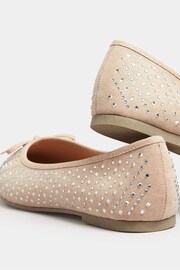 Yours Curve Nude Extra-Wide Fit Sparkle Ballet Shoes - Image 3 of 4