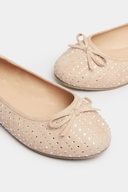 Yours Curve Nude Extra-Wide Fit Sparkle Ballet Shoes - Image 4 of 4