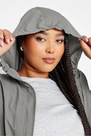 Yours Curve Grey Lightweight Longline Parka Jacket - Image 4 of 5