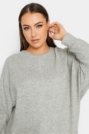 Yours Curve Grey Soft Touch Front Seam Detail Jumper - Image 4 of 4