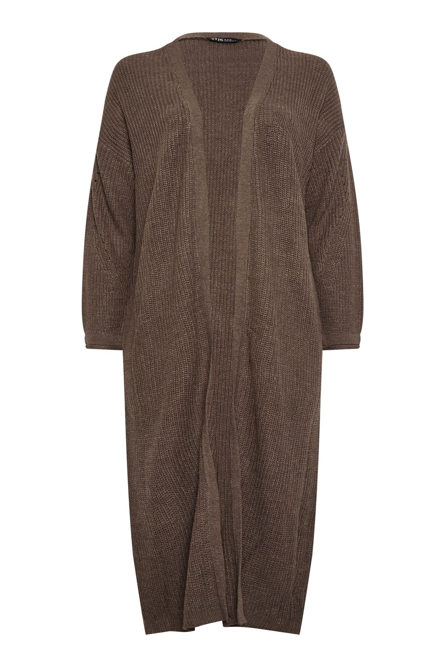 Buy Yours Curve Brown Essential Longline Cardigan from Next Luxembourg