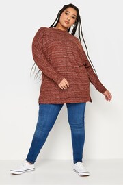 Yours Curve Red Soft Touch Front Seam Detail Jumper - Image 2 of 4