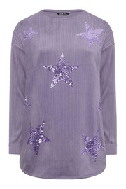 Yours Curve Purple Star Embellished Jumper - Image 5 of 5