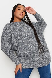 Yours Curve Grey Light Soft Touch Front Seam Detail Jumper - Image 1 of 4