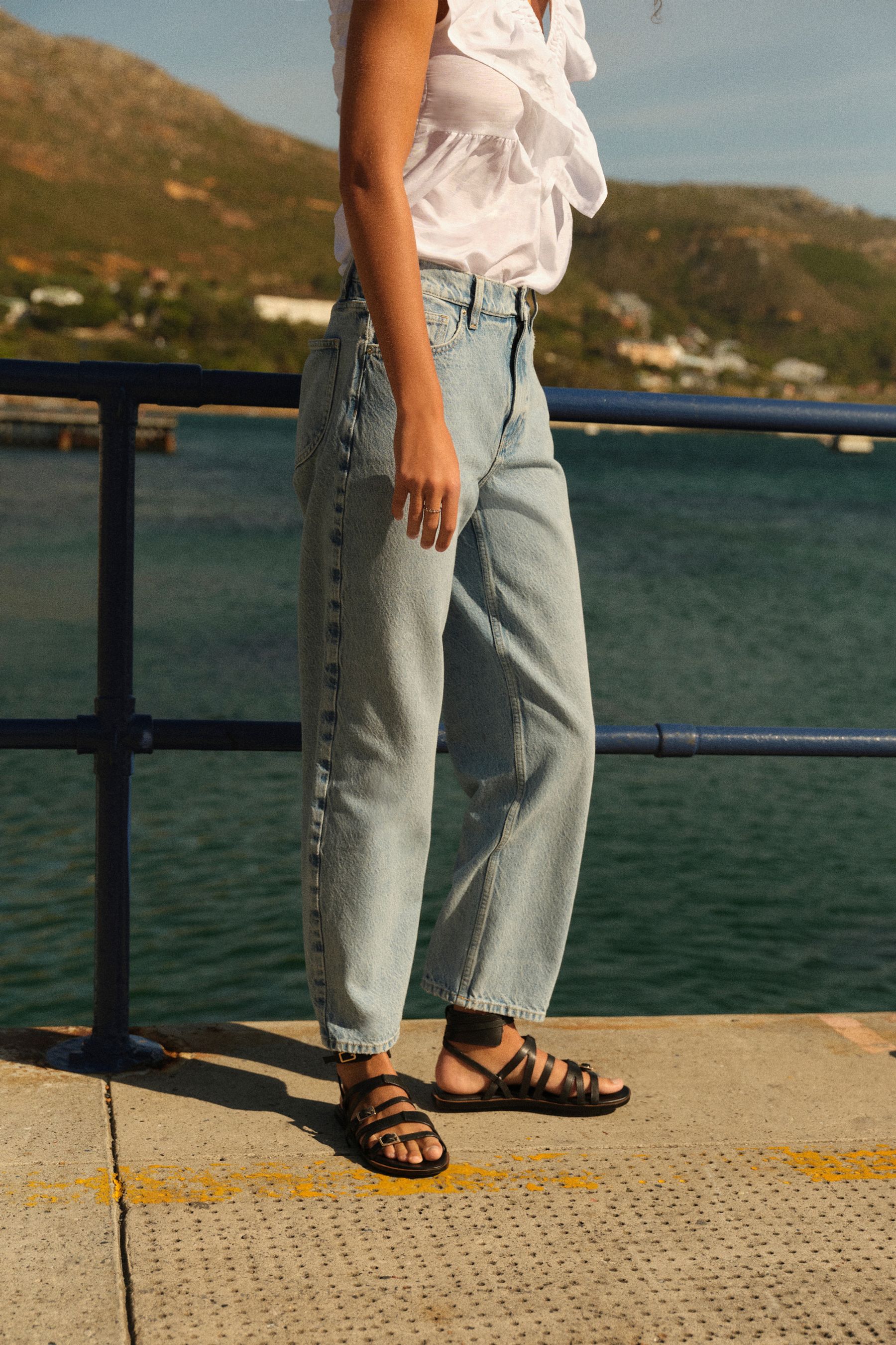 Buy Bleach Blue 100 Cotton Barrel Jeans from the Next UK online shop