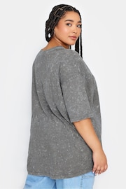 Yours Curve Grey Boxy T-Shirt - Image 3 of 4