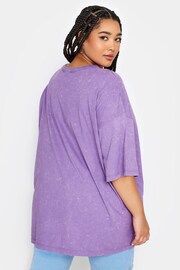 Yours Curve Purple Boxy T-Shirt - Image 3 of 4