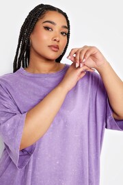 Yours Curve Purple Boxy T-Shirt - Image 4 of 4