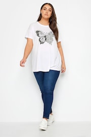 Yours Curve White Placement Print T-Shirt - Image 2 of 4