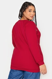 Yours Curve Red Eyelet Detailed Sweatshirt - Image 3 of 4