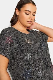 Yours Curve Black White Star Embellished Top - Image 4 of 5