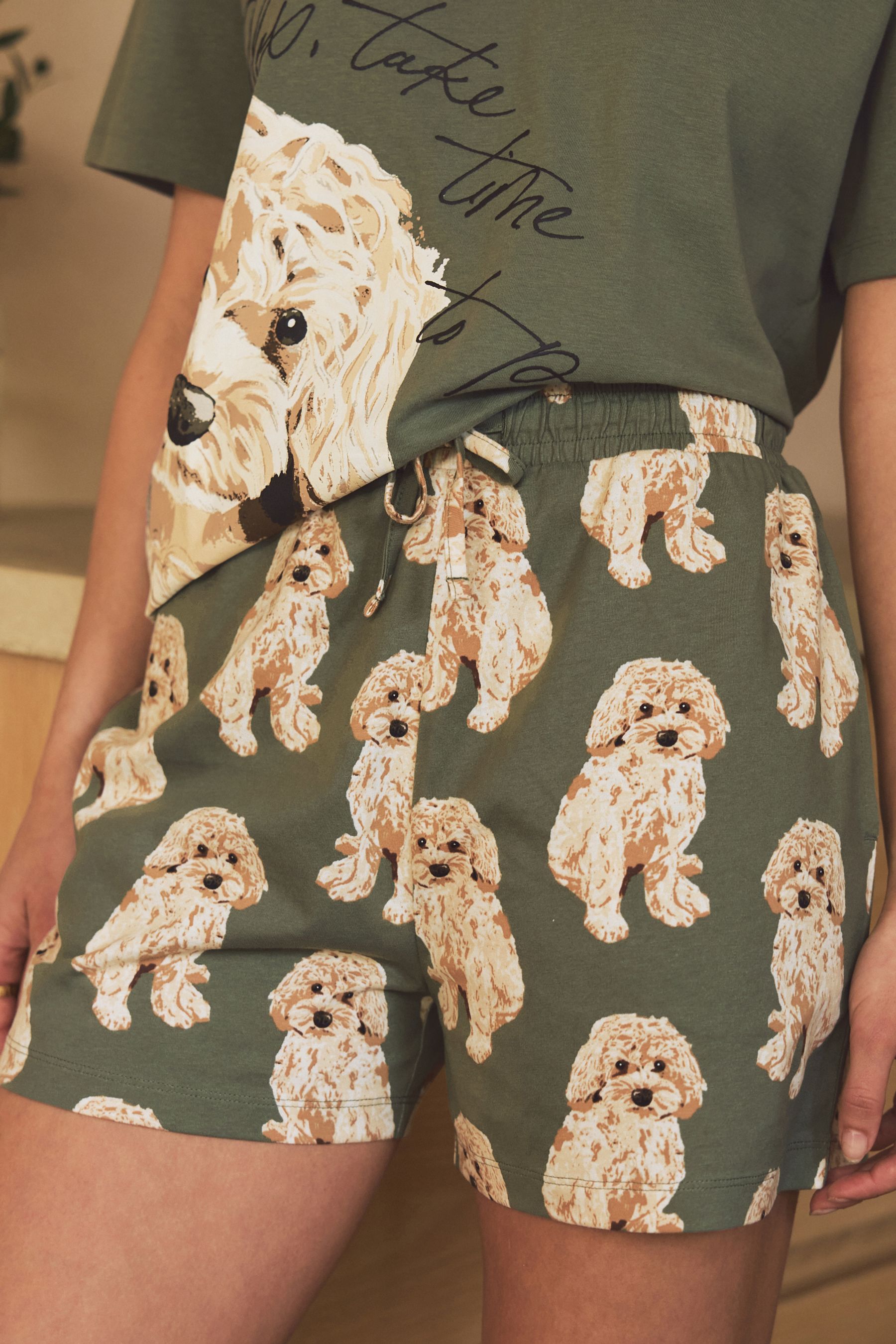 Buy Sage Green Charlie The Cockapoo 100 Cotton Short Pyjamas Set from the Next UK online shop