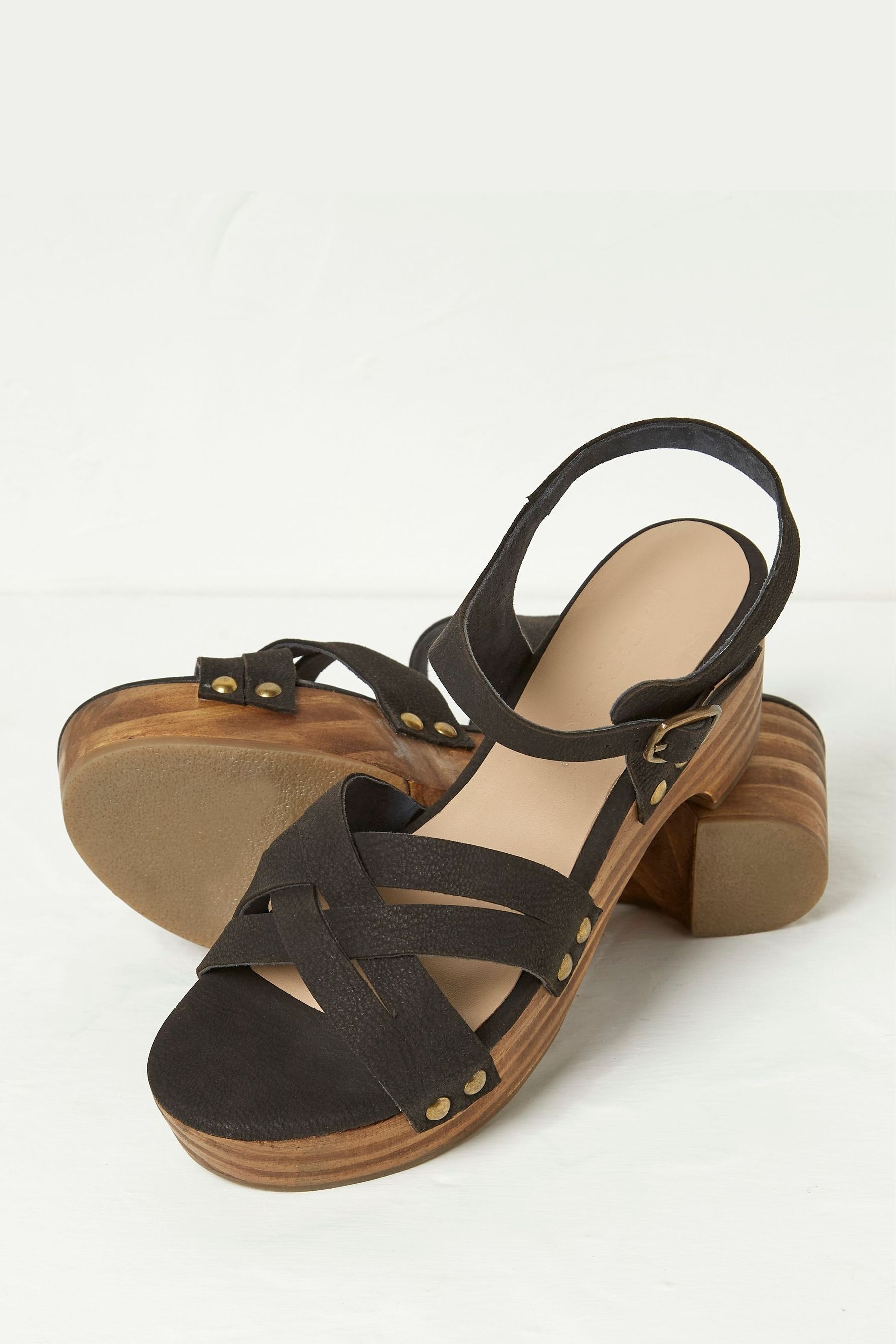 Buy FatFace Leoni Black Mid Heel Clogs from Next Canada