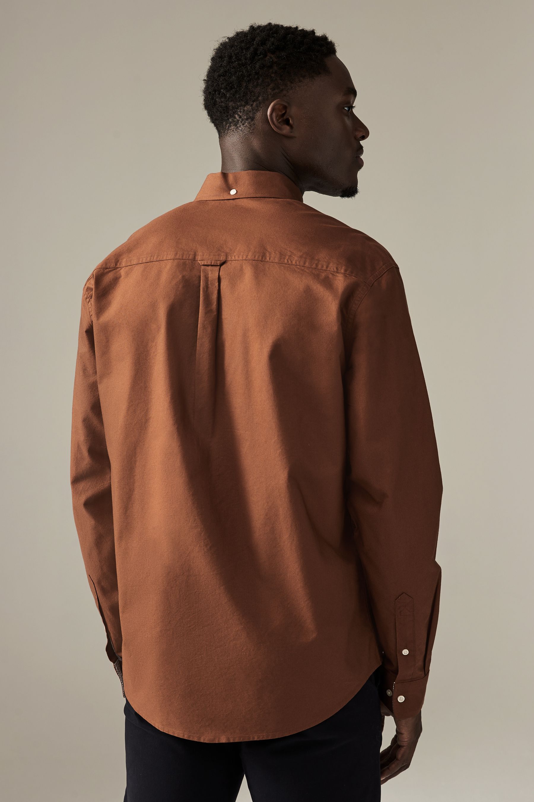 Tan button up shirt cheap