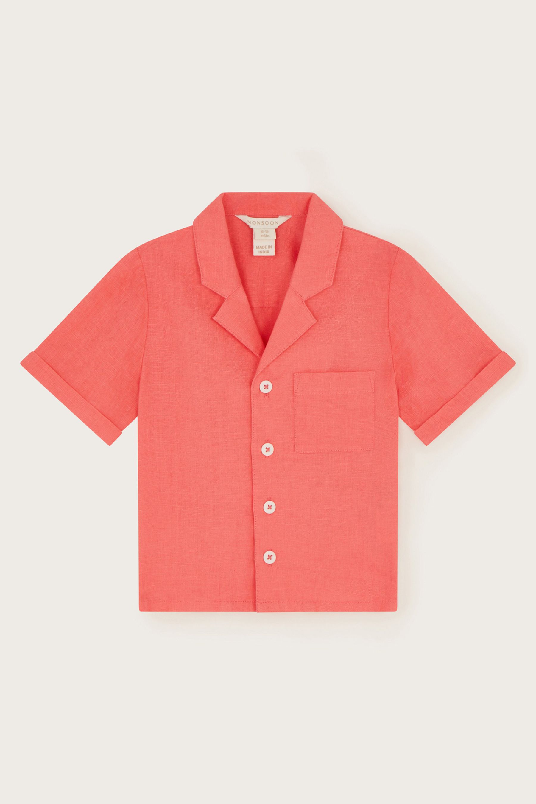Buy Monsoon Orange Relaxed 100 Linen Shirt from Next United Arab Emirates