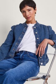 Monsoon Blue Louisa Frill Denim Jacket - Image 3 of 5