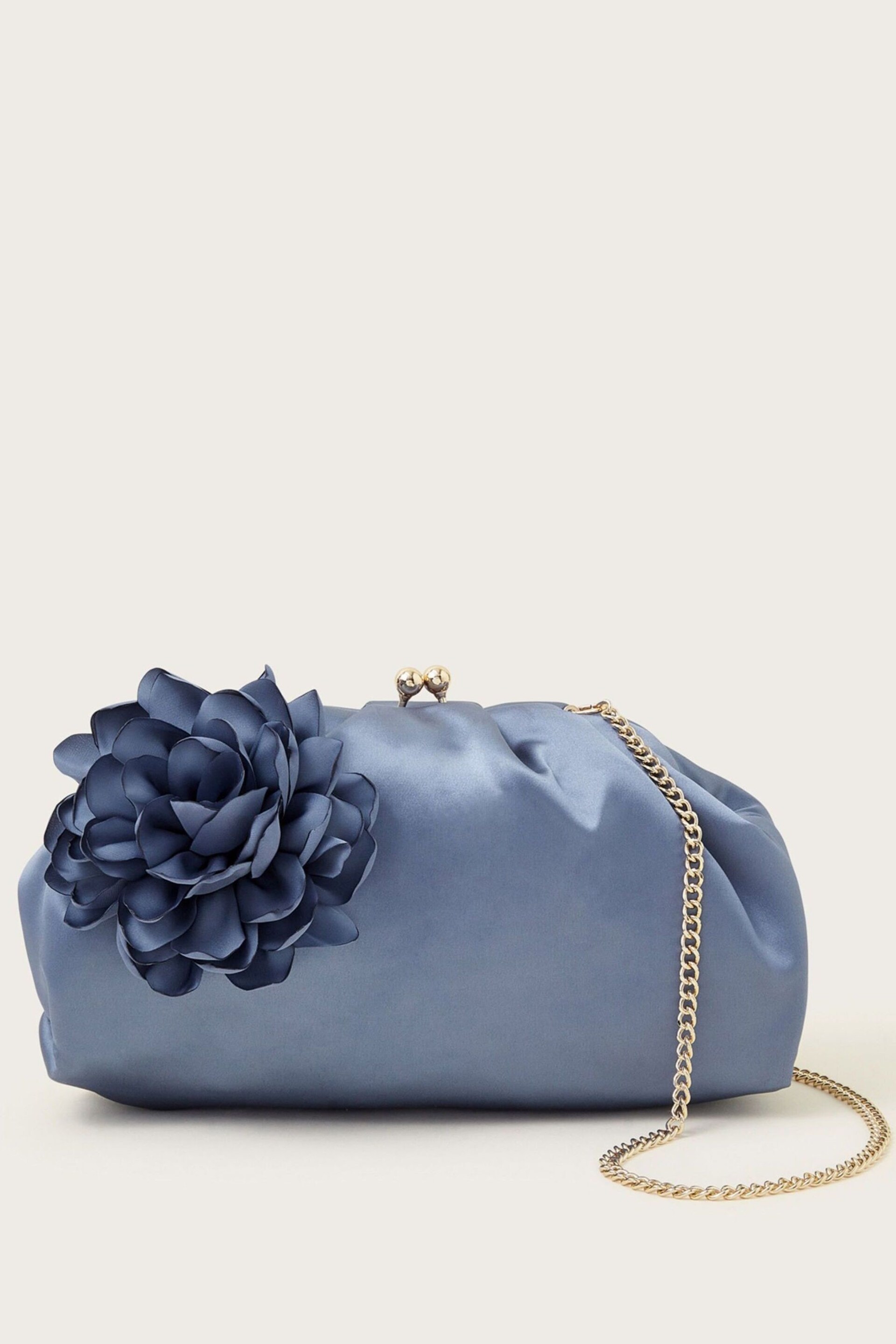 Monsoon Blue Corsage Satin Bag - Image 1 of 3