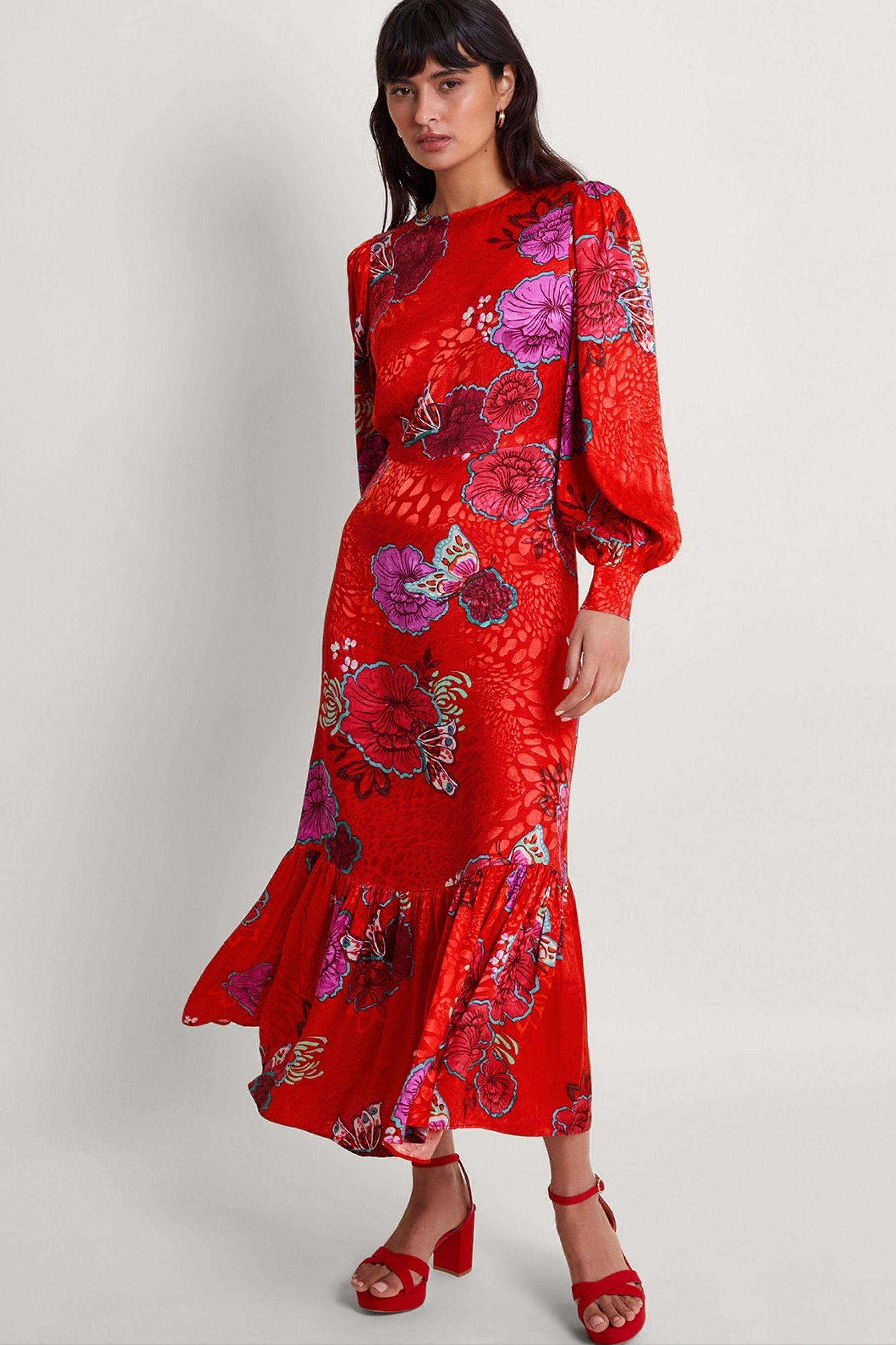 Monsoon red dress top