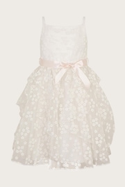 Monsoon Natural Jasmine Organza Flower Dress - Image 1 of 3