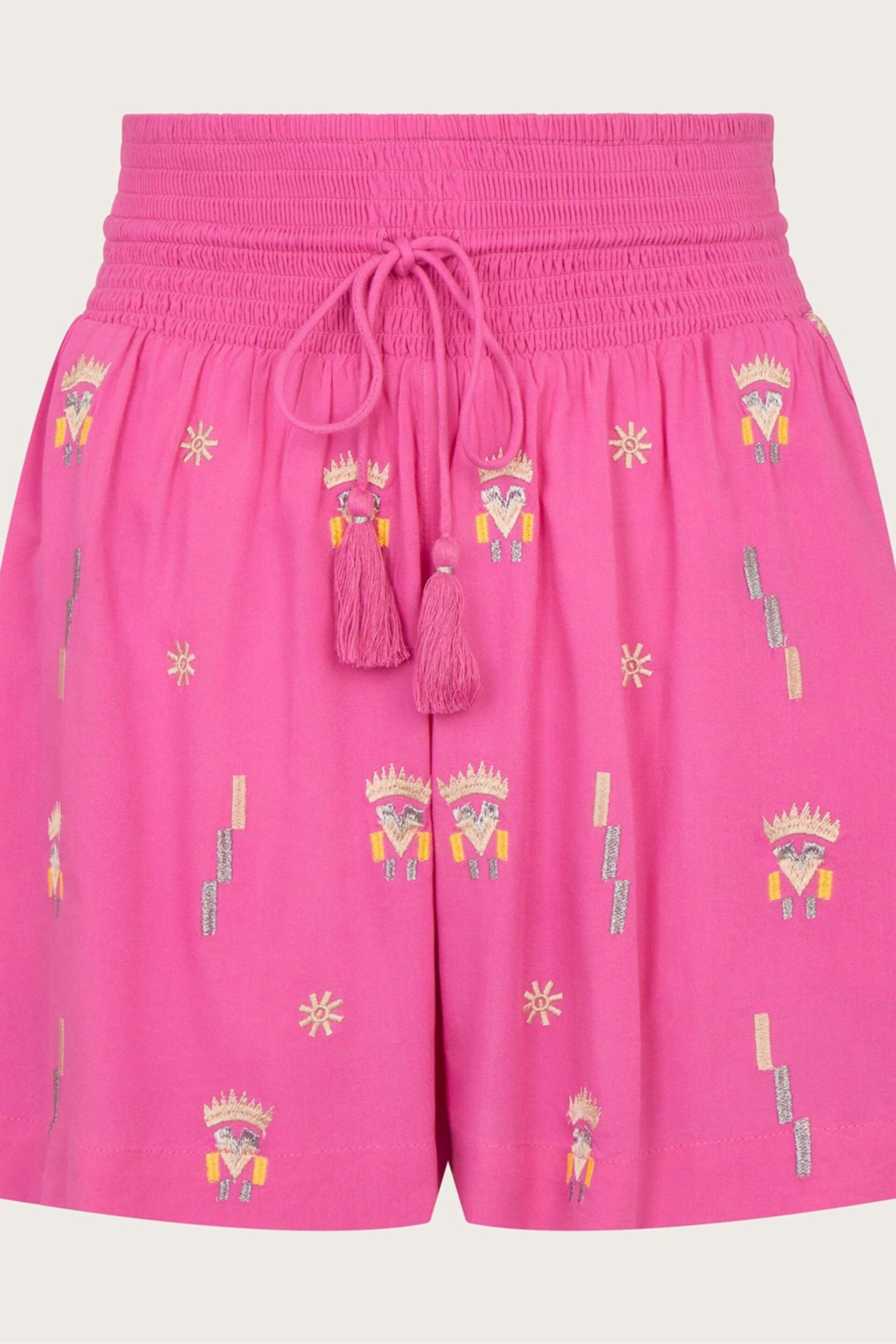 Monsoon Pink Kiran Embroidered Shorts - Image 5 of 5