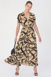 Religion Natural Wrap Dress With Full Skirt - Image 5 of 6