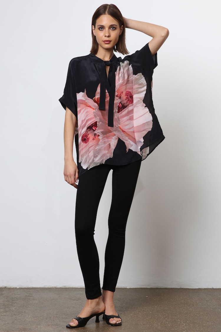 Religion Pink Oversized Blouse in Dip Dye With Tie Neck - Image 2 of 6