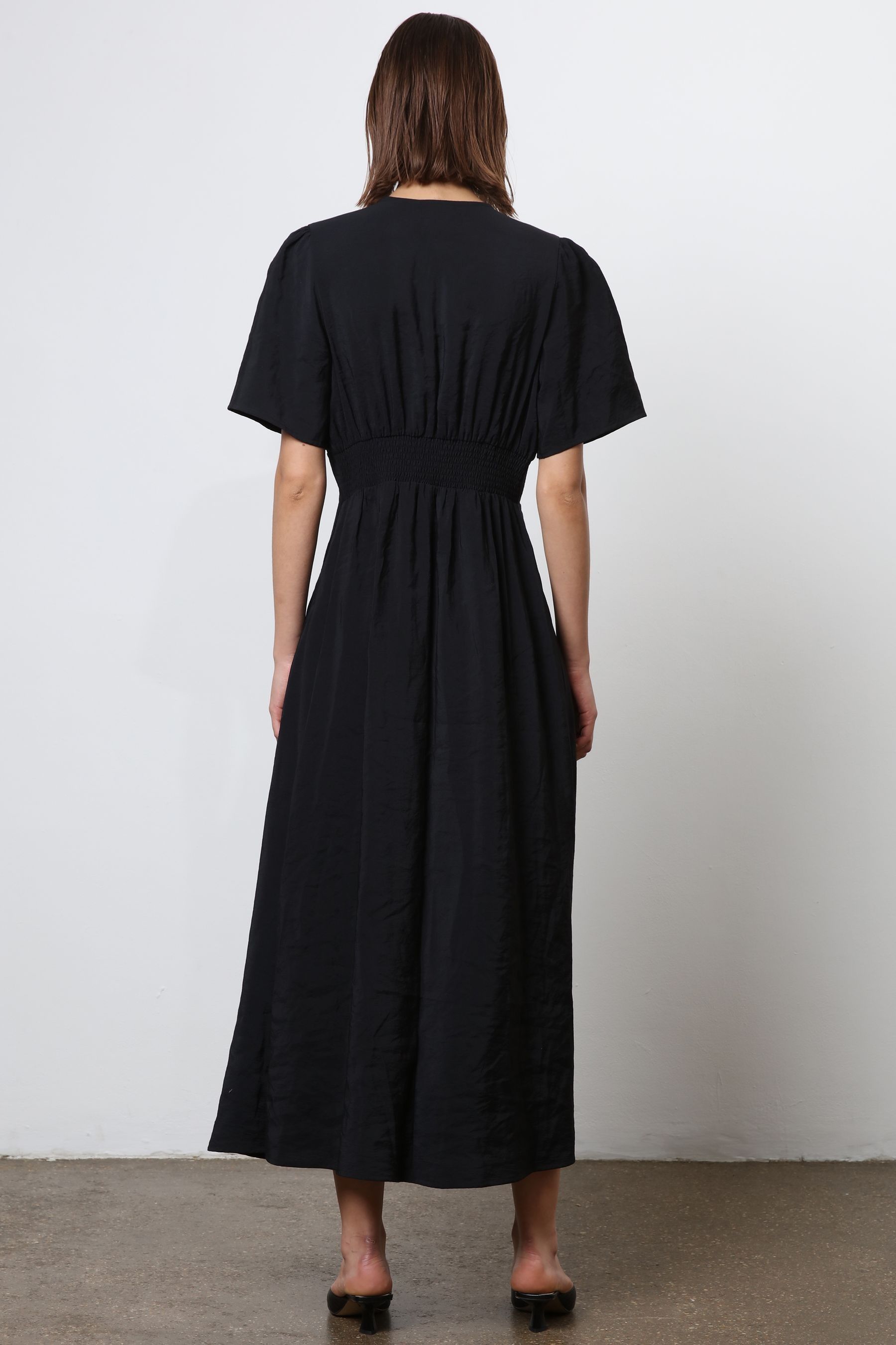 Religion Black Handkerchief Hem Maxi Dress in Soft Modal 8 Womens
