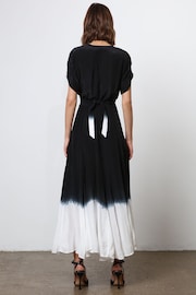 Religion Black Tie Dye Wrap Dress With Full Skirt - Image 6 of 8