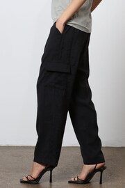 Religion Black Smart Utility Cargo Trousers With Pockets in Cupro - Image 1 of 6